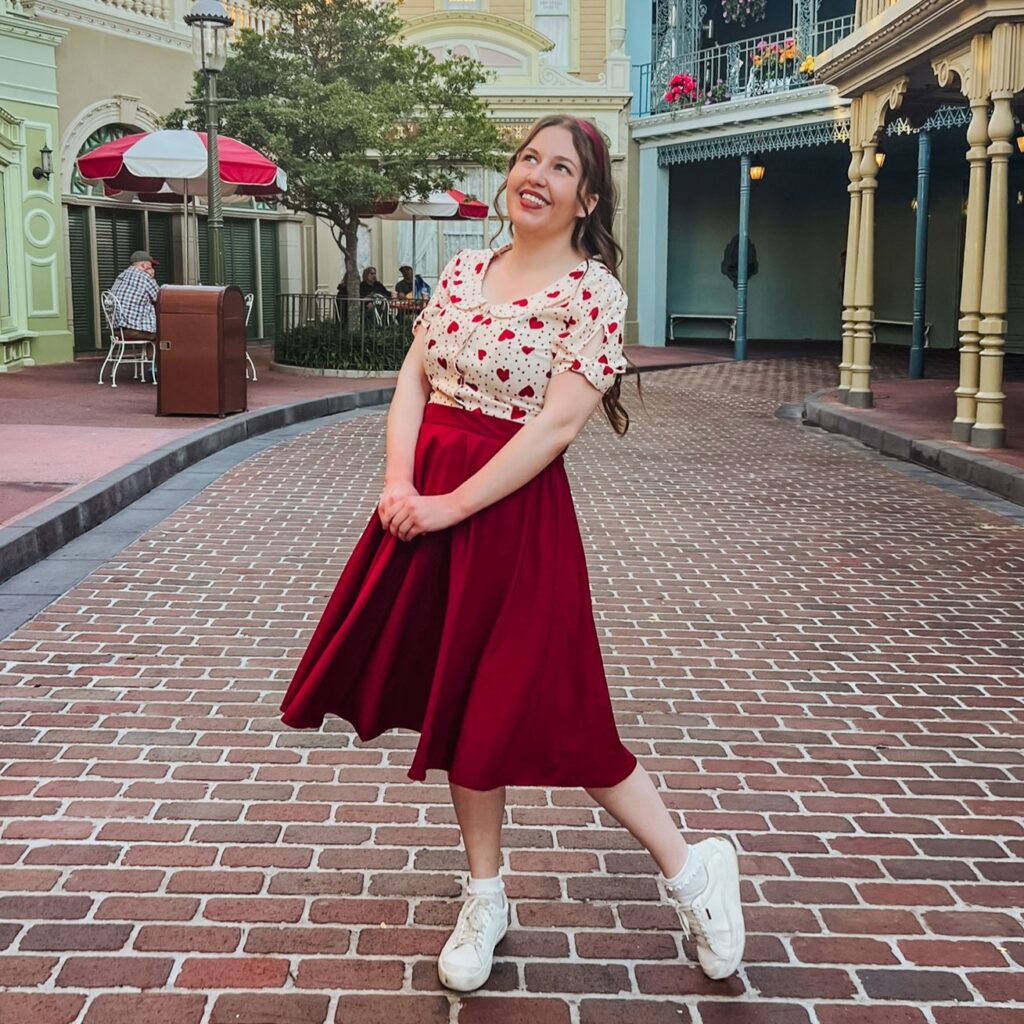 Valentine’s Outfit Idea: Wearing a 1940s-Style Outfit for Valentine’s Day at Magic Kingdom